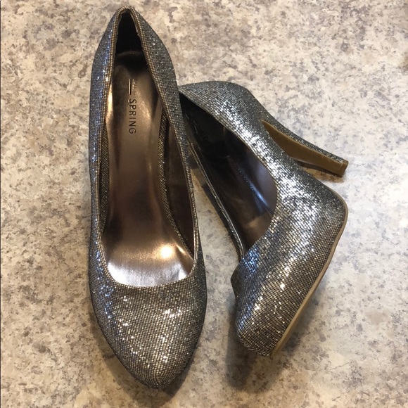 Call It Spring Silver Glitter Heels - Picture 2 of 4